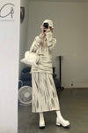 SWAYING/KNIT coarse wool gradient pullover SW22AW1T71 white/black brown